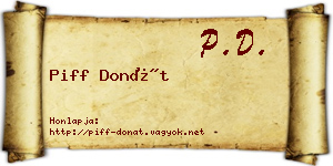 Piff Donát névjegykártya