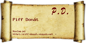 Piff Donát névjegykártya
